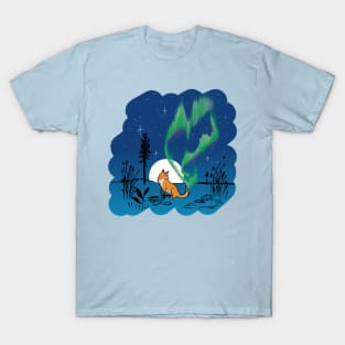 Fox fires in the sky in Lapland T-Shirt